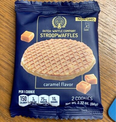 Caramel Flavor Stroopwafels Dutch Syrup Waffles, Caramel