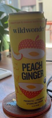 Peach Ginger Prebiotic + Probiotic Sparkling Drink, Peach Ginger