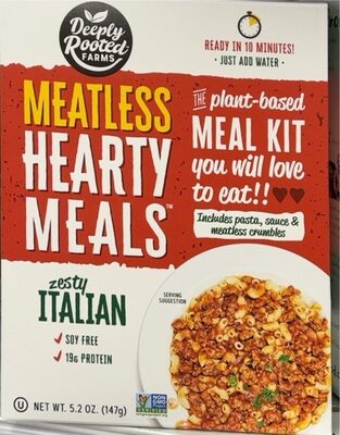 Zesty Italian Plant-Based Meal Kit - Pasta, Sauce & Meatless Crumbles, Zesty Italian