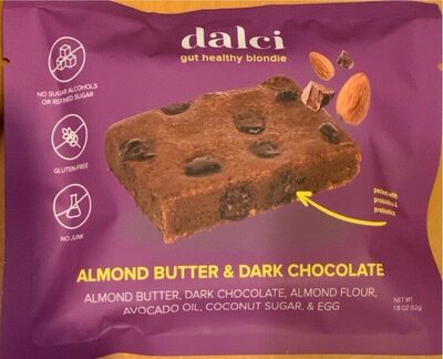 Almond Butter & Dark Chocolate Blondie, Almond Butter & Dark Chocolate