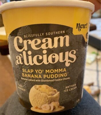 Slap Yo' Momma Banana Pudding Banana Custard With Shortbread Cookie Chunks Artisan Ice Cream, Slap Yo' Momma Banana Pudding