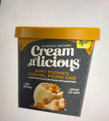 Aunt Poonie's Caramel Pound Cake Caramel With Pound Cake Chunks And Caramel Swirls Artisan Ice Cream, Aunt Poonie's Caramel Pound Cake
