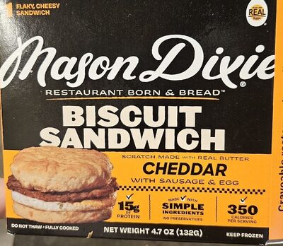 Cheddar Biscuit Sandwich With Sausage & Egg, Cheddar Biscuit With Sausage & Egg