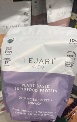 Organic Kids Plant-Based Superfood Protein Blend, Blueberry + Spinach, Blueberry + Spinach