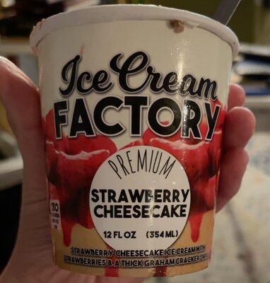 Strawberry Cheesecake Premium Ice Cream With Strawberries & A Thick Graham Cracker Swirl, Strawberry Cheesecake