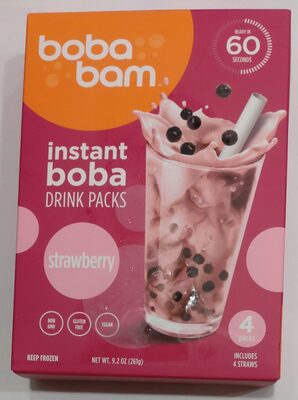 Strawberry Instant Boba Drink Packs, Strawberry