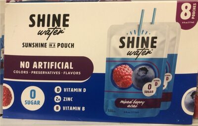 Shinewater Mixed Berry Acai Pouches, 8 X 6 Fl Oz, Mixed Berry; Acai