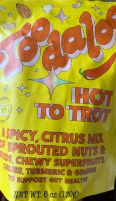 Hot To Trot A Spicy, Citrus Mix Of Sprouted Nuts & Seeds, Chewy Superfruits, Chilies, Turmeric & Ginger, Hot To Trot