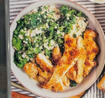 Crispy Italian Chicken With Garlic Kale & Creamy Couscous Meal Kit, Crispy Italian Chicken With Garlic Kale & Creamy Couscous