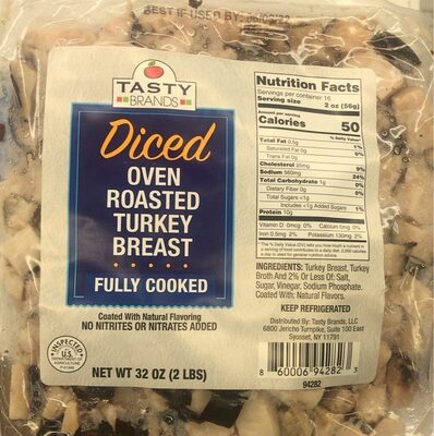Oven Roasted Diced Turkey Breast, Oven Roasted