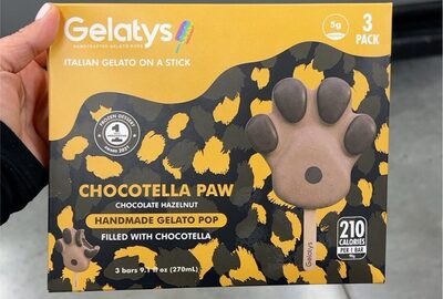 Chocotella Paw Handmade Gelato Pop Bars, Chocotella Paw