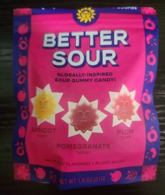 Sour Gummy Candy!, Apricot Zippy, Pomegranate Tangy, Plum Tart
