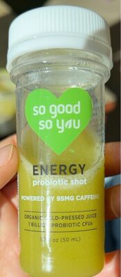Mango Spinach Energy Organic Cold-Pressed Probiotic Juice Shot, Mango Spinach
