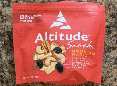 Mountain Magic Pineapple, Fuji Apples, Jumbo Raisins, Cashews, Pecans Premium Snacks Blends, Mountain Magic