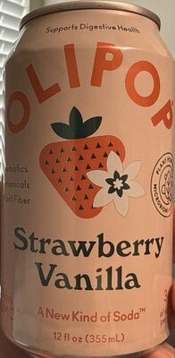 Strawberry Vanilla Sparkling Soda, Strawberry; Vanilla