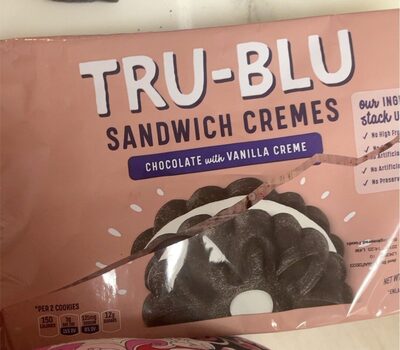 Chocolate With Vanilla Creme Sandwich Cremes Cookies, Chocolate With Vanilla Creme