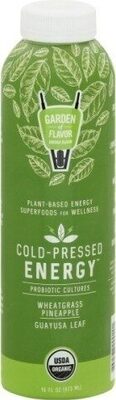Garden Of Flavor, Cold-Pressed Energy Juice, Wheatgrass & Guayusa Leaf, Wheatgrass & Guayusa Leaf