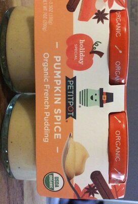 Organic Pumpkin Spice French Dessert Pots, Pumpkin Spice