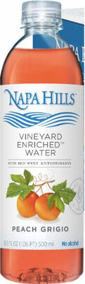Peach Grigio Vineyard Enriched Water Beverage With Red Wine's Antioxidants, Peach Grigio