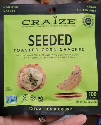 Extra Thin & Crispy Seeded Toasted Corn Cracker, Extra Thin & Crispy
