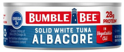 Bumble Bee, Solid White Albacore In Vegetable Oil