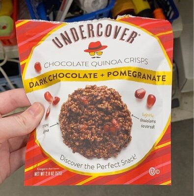 Dark Chocolate + Pomegranate Crispy Quinoa Lightly Covered With Premium Chocolate, Dark Chocolate + Pomegranate