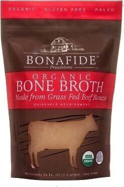 Organic Bone Broth Made From Grass Fed Beef Bones, Organic