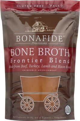 Frontier Blend Bone Broth Made From Beef, Turkey, Lamb, And Bison Bones, Frontier Blend