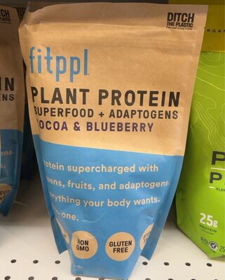 Cocoa & Blueberry Superfood + Adaptogens Plant-Based Protein Nutritional Drink Mix, Cocoa & Blueberry