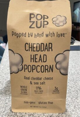 Real Cheddar Cheese & Sea Salt Cheddar Head Popcorn, Real Cheddar Cheese & Sea Salt