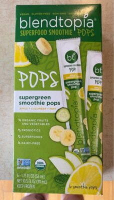 Supergreen Smoothie Pops Apple, Cucumber And Mint, Apple; Cucumber; Mint
