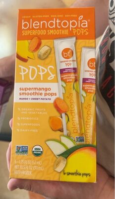 Mango + Sweet Potato Supermango Smoothie Pops, Mango; Sweet Potato