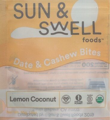 Lemon Coconut Date & Cashew Bites, Lemon Coconut