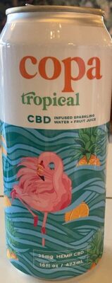 Tropical Hemp Infused Sparkling Water + Fruit Juice, Tropical