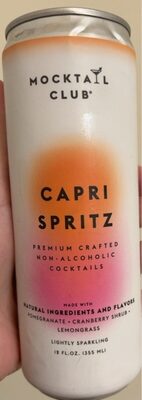 Capri Spritz Lightly Sparkling Lemongrass, Capri Spritz