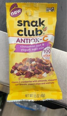 Cinnamon Oat & Yogurt Vitamin C Cranberries With Almonds, Cinnamon Oat Granola, Yogurt Chips And Walnuts Trail Mix, Cinnamon Oat & Yogurt