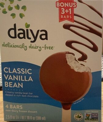 Classic Vanilla Bean Creamy Vanilla Bean Bar Dipped In Rich Dark Chocolate Non-Dairy Frozen Dessert, Classic Vanilla Bean