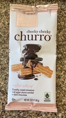 Cheeky Cheeky Churro Crunchy, Sweet Cinnamon And Sugar Churro Swirled In Dark Chocolate Bar, Cheeky Cheeky Churro