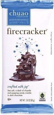 Firecracker Sea Salt, A Dash Of Chipotle And Popping Candy Crackle In Dark Chocolate Bar, Firecracker