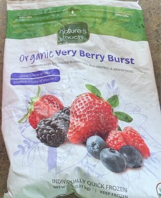 Individually Quick Frozen Organic Whole Strawberries, Cultivated Blueberries, Blackberries & Raspberries, Very Berry Burst
