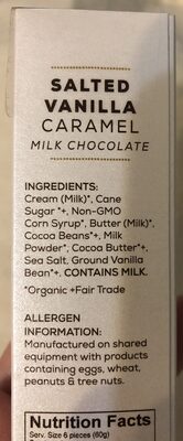 Theo, Milk Chocolate, Salted Vanilla Caramel, Salted Vanilla Caramel