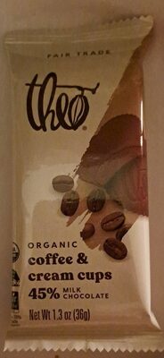 Coffee & Cream 45% Milk Chocolate Cups, Coffee & Cream