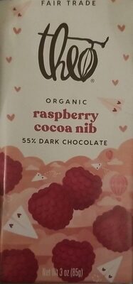 Raspberry Cocoa Nib Organic 55% Dark Chocolate, Raspberry Cocoa Nib