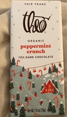 Peppermint Crunch Organic 70% Dark Chocolate, Peppermint Crunch