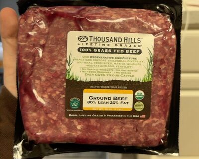 80% Lean 20% Fat 100% Grass Fed Ground Beef