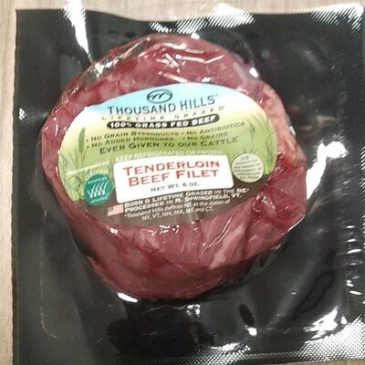 Tenderloin 100% Grass Fed Beef Filet, Tenderloin
