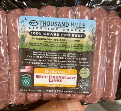 Original 100% Grass Fed Beef Breakfast Links, Original