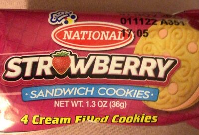 Strawberry Cream Filled Sandwich Cookies, Strawberry