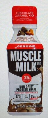 Muscle Milk, Genuine Non Dairy Protein Shake, Chocolate Caramel Kick, Chocolate Caramel Kick