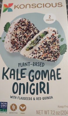 Plant-Based Kale Gomae Onigiri With Flaxseeds & Red Quinoa, Kale Gomae Onigiri